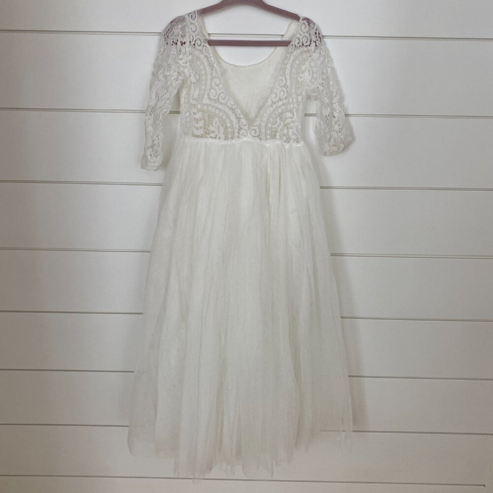 Tulle tutu lace back flower girl dress Size 5 - Picture 2 of 3
